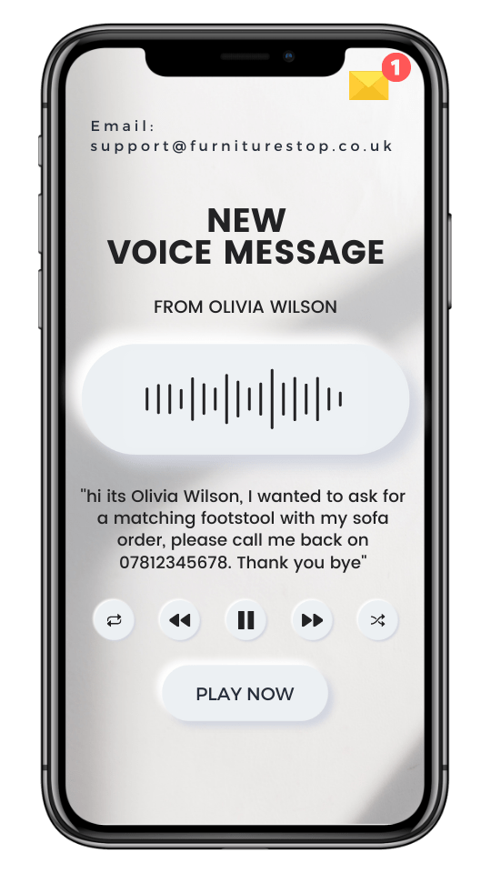 Voice Message Example - FurniturestopUK Support