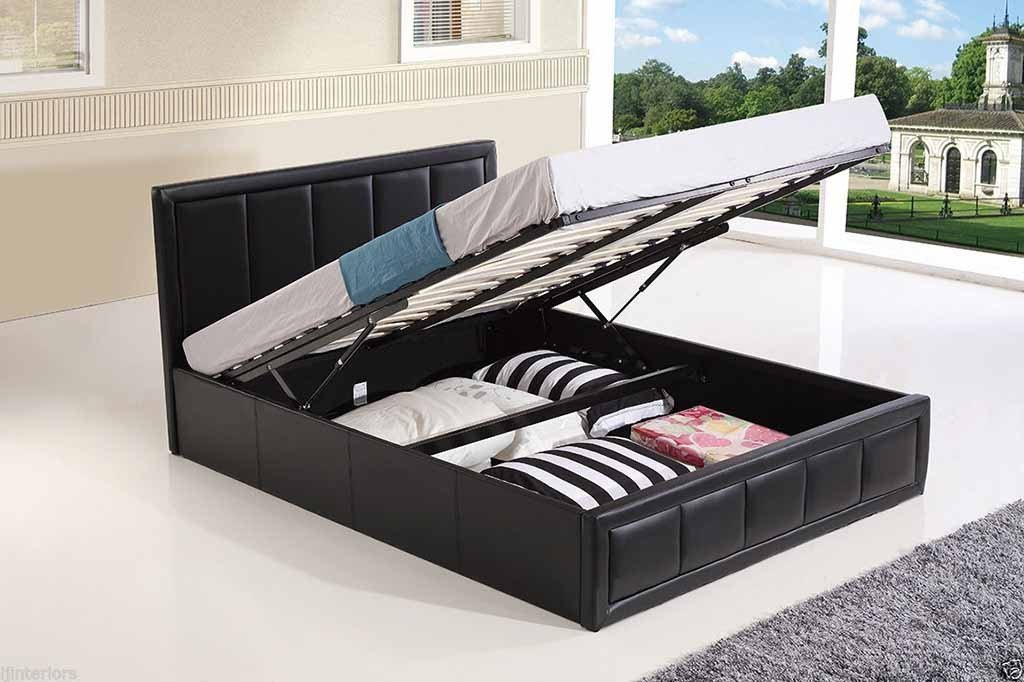 Excellence Modern Storage Ottoman Gas Lift Faux Leather Bed Memory Foam Mattress - furniturestop.co.uk (12424569555)