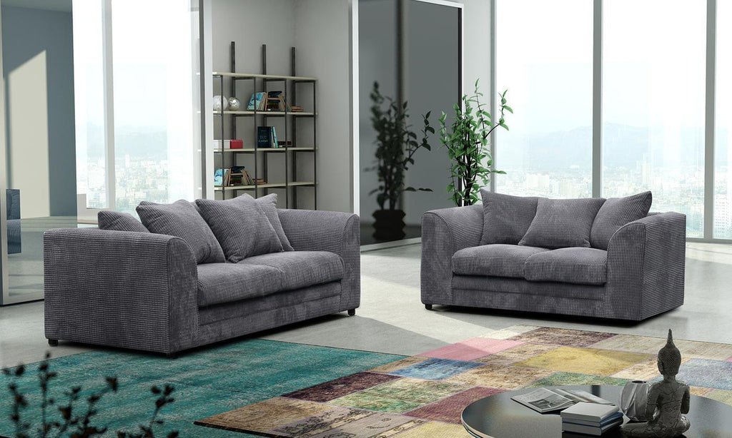 Logan 3 + 2 Seater Sofa Set Fabric Jumbo Cord (10133385875)
