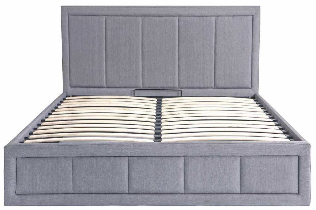 Modern Storage Ottoman Gas Lift Fabric Beds Memory Foam Mattresses - Grey (12424571475)