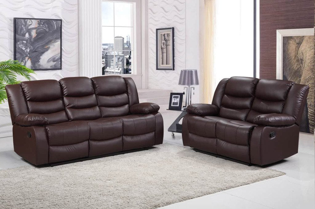 ROMANO 2+3 SEATER SOFA SET RECLINERS BONDED LEATHER