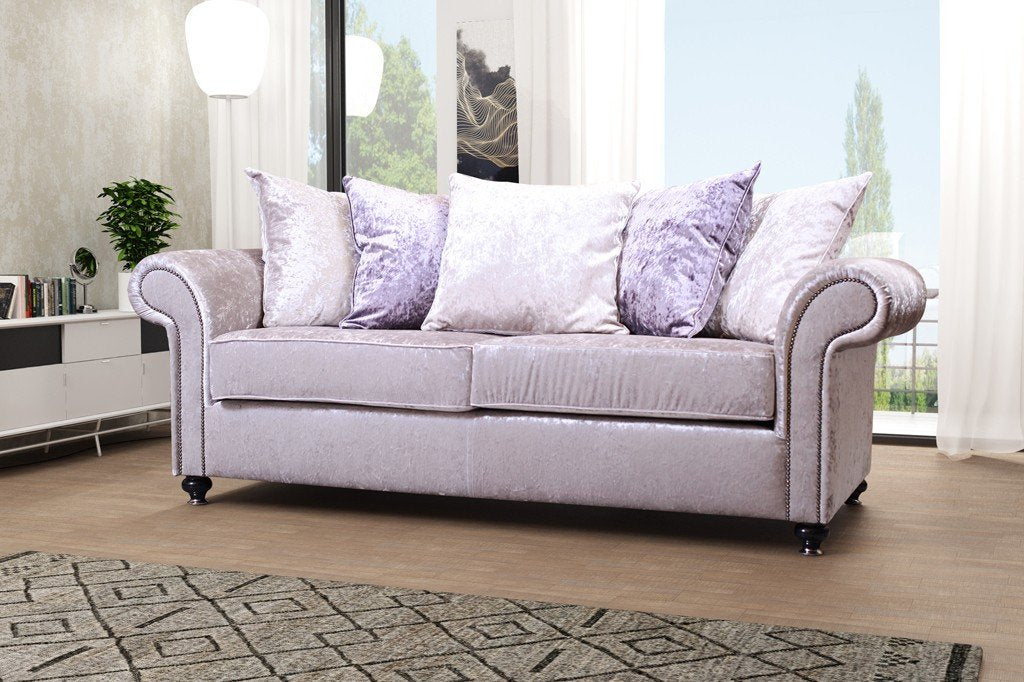 JACKSON 3 SEATER SOFA FABRIC SCATTER BACK