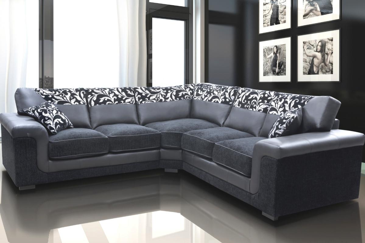 Larsson Black Corner Sofa Free Home Delivery Offer On Sale FURNITURESTOP.CO.UK