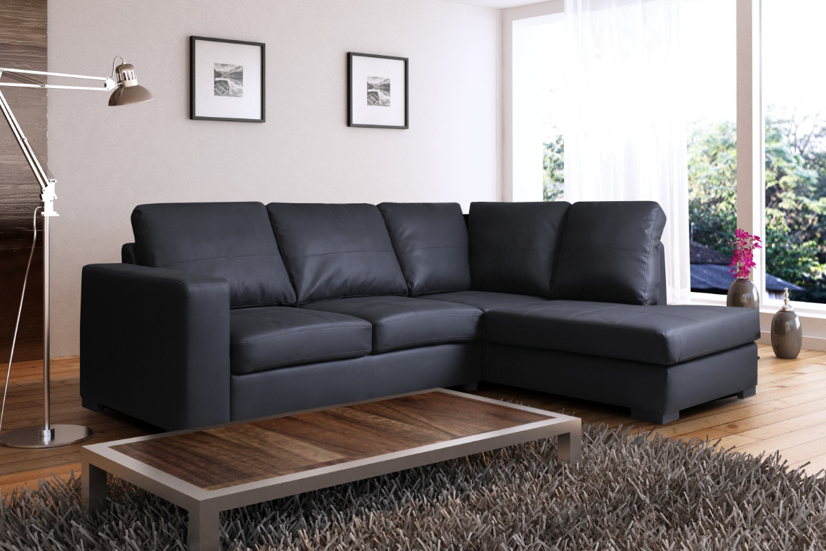 Small leather corner sofa discount