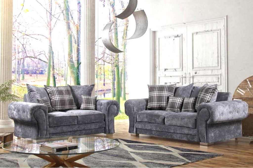 Veneto 3 Seater Sofa Set Fabric Pay 0 Finance Free Delivery