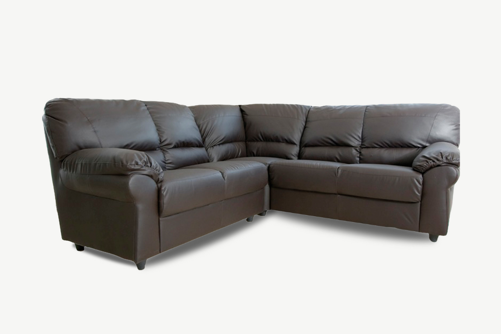 Saga Leather Double Corner Sofa Zero Finance Free Home