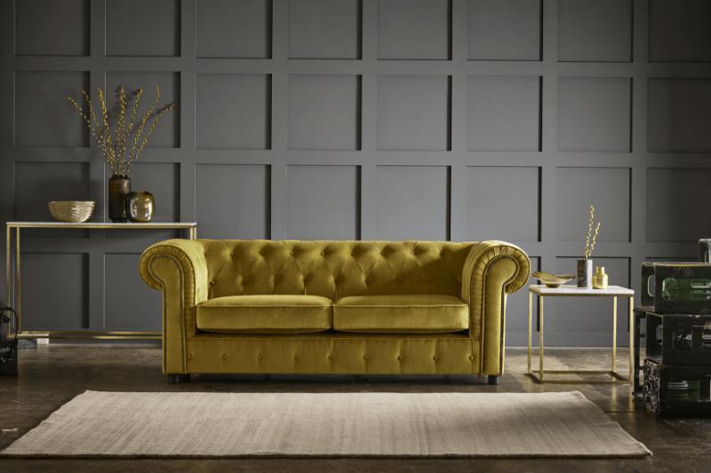 Ashbourne 3 Seater  Velvet Sofa - furniturestop.co.uk (586321920063)