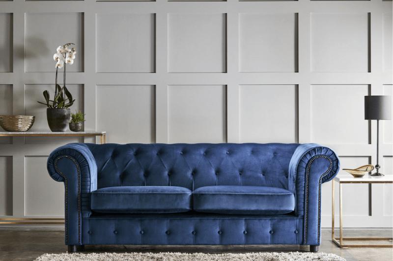 Ashbourne 3 Seater  Velvet Sofa - furniturestop.co.uk (586321920063)