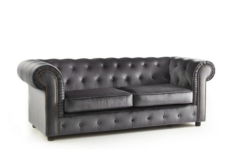 Ashbourne 3 Seater  Velvet Sofa - furniturestop.co.uk (586321920063)