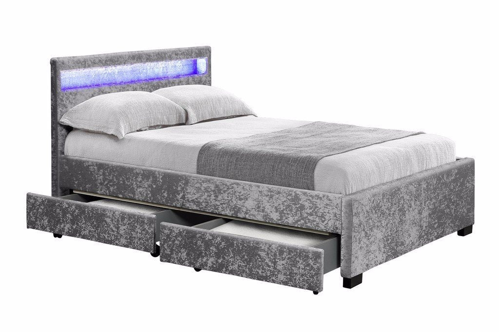 Comet Led Velvet Fabric Bed Frame - furniturestop.co.uk (12437318163)