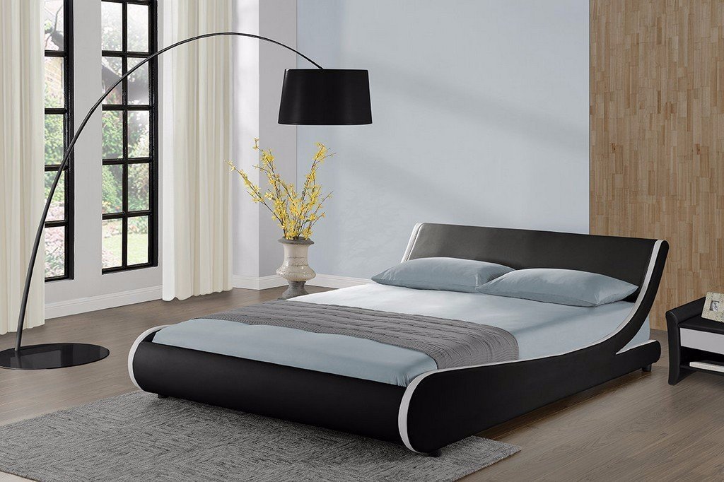 Galactic Stripes Curve Faux Leather Bed Frame - furniturestop.co.uk (12437315219)