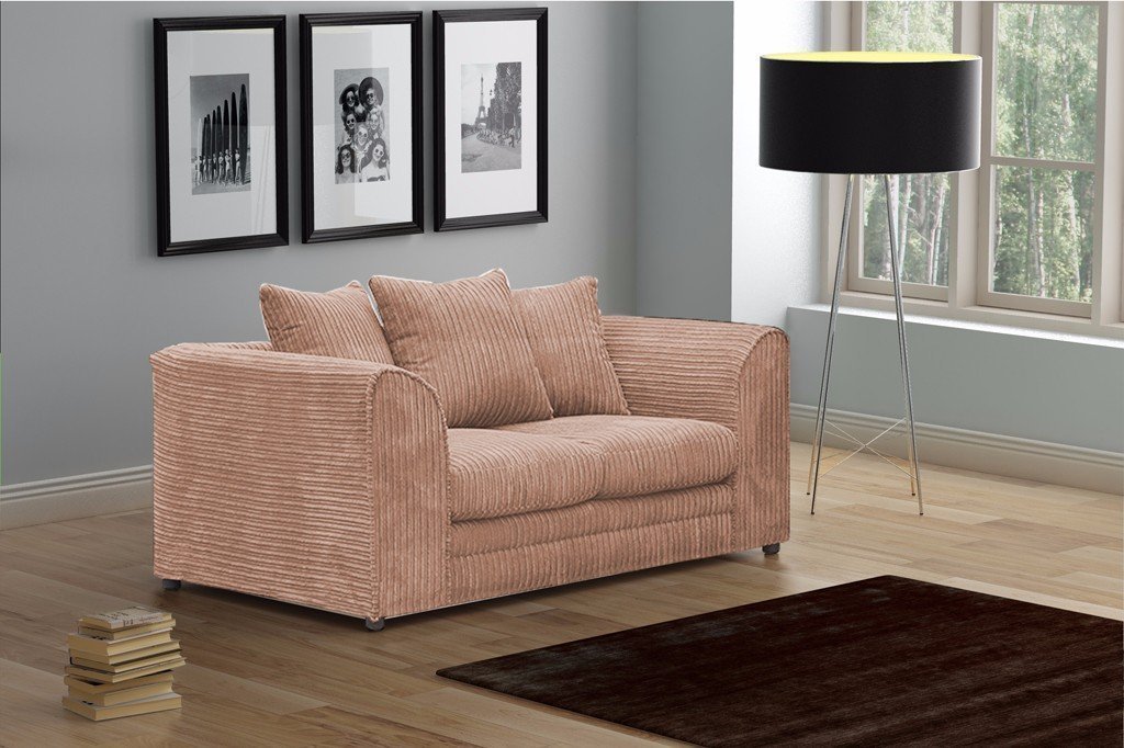 Logan 2 Seater Sofa Jumbo Cord Fabric - Coffee (10133386899)