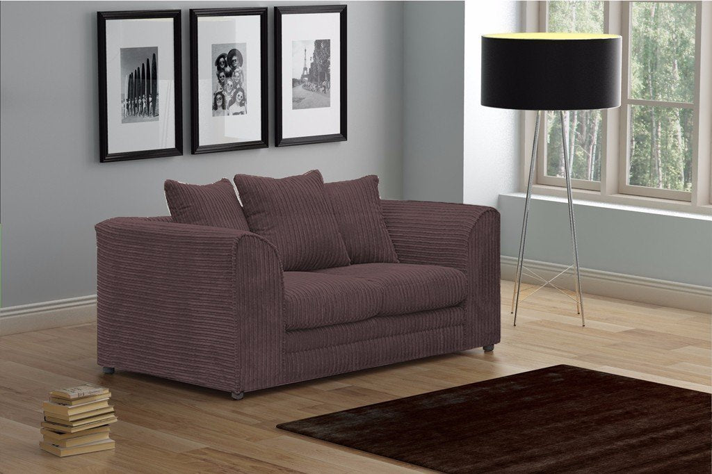 Logan 2 Seater Sofa Jumbo Cord Fabric - Chocolate (10133386899)