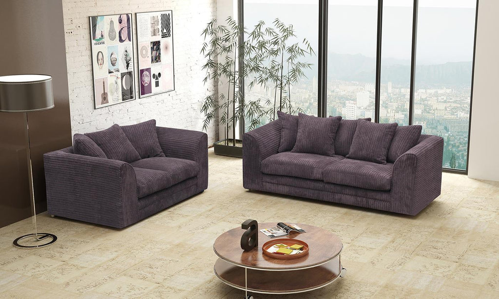 Logan 3 + 2 Seater Sofa Set Fabric Jumbo Cord (10133385875)