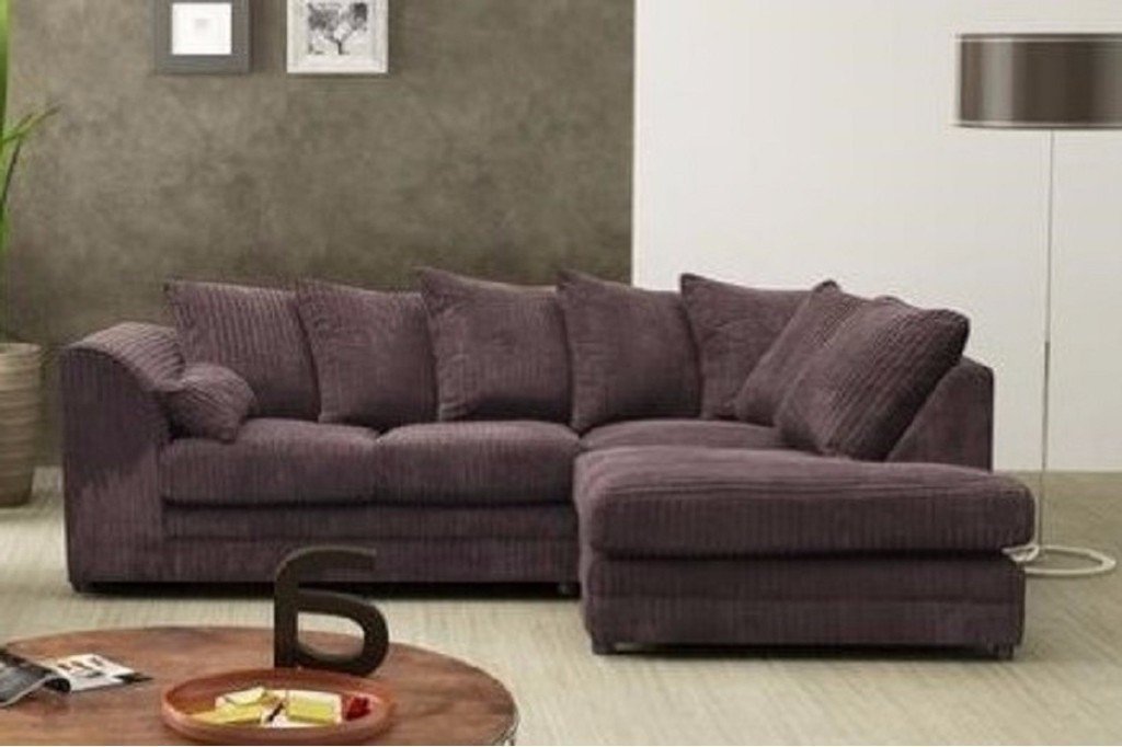 Logan Corner Sofa Jumbo Cord Fabric Right Hand Orientation in Black (10175792723)