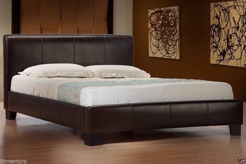 Modern Designer Italian Faux Leather Bed - Black (12424569747)