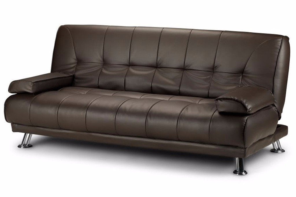 Montana 3 Seater Faux Leather Sofa Bed - Brown (12473902419)