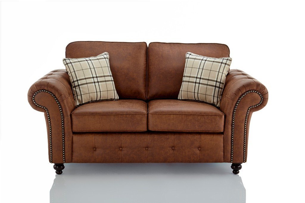 Oakland Faux Leather 2 Seater Sofa - Brown (11343735123)