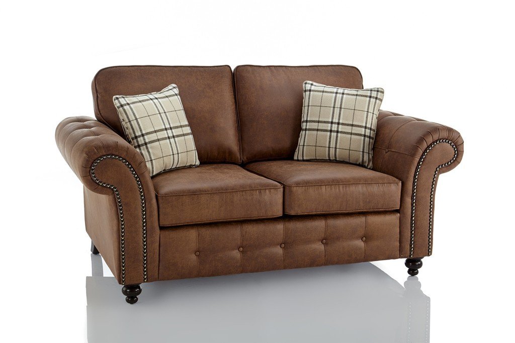 Oakland Faux Leather 2 Seater Sofa - Black (11343735123)