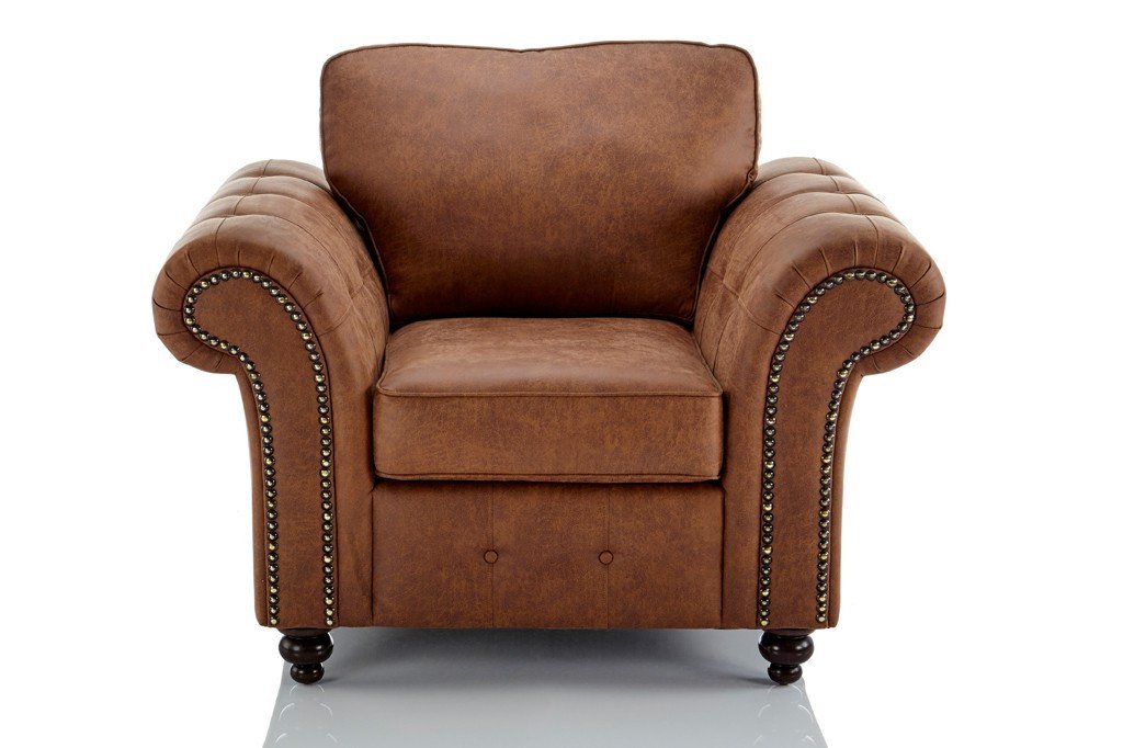 Oakland Faux Leather Armchair - Brown (11343740243)
