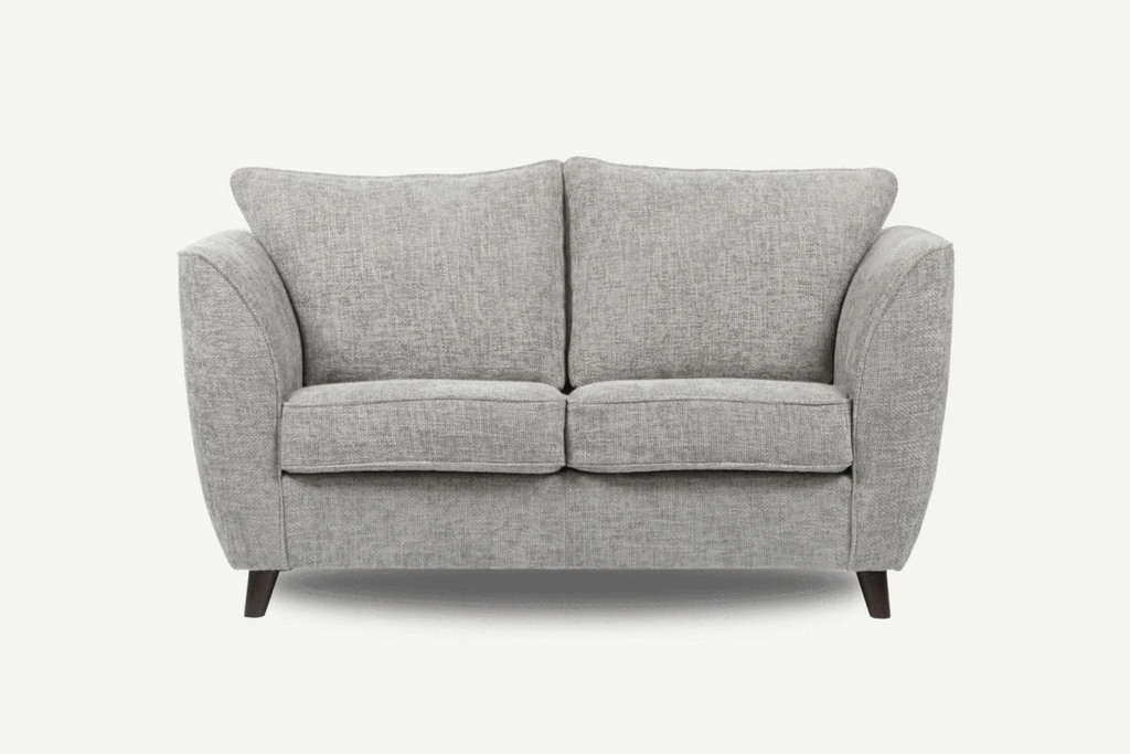 Sienna 2 Seater Sofa Amore Silver Formal Back www.xome.uk