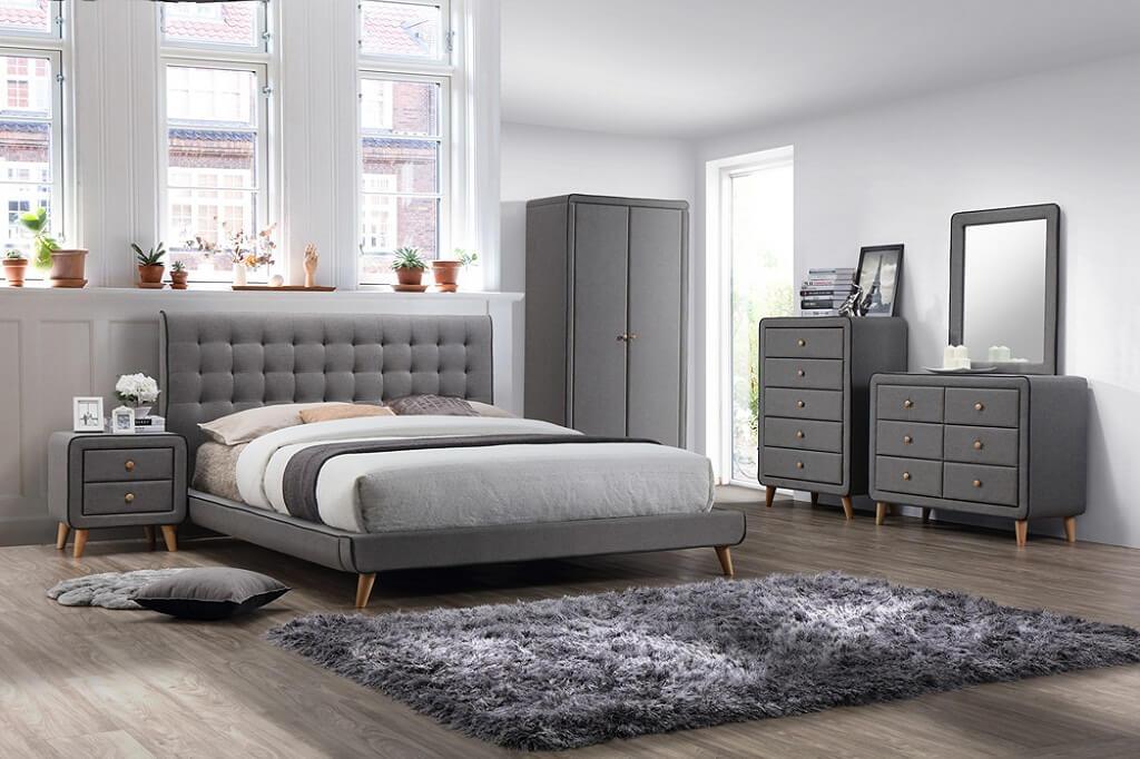 Sophia Grey Fabric Bed (1700193337407)