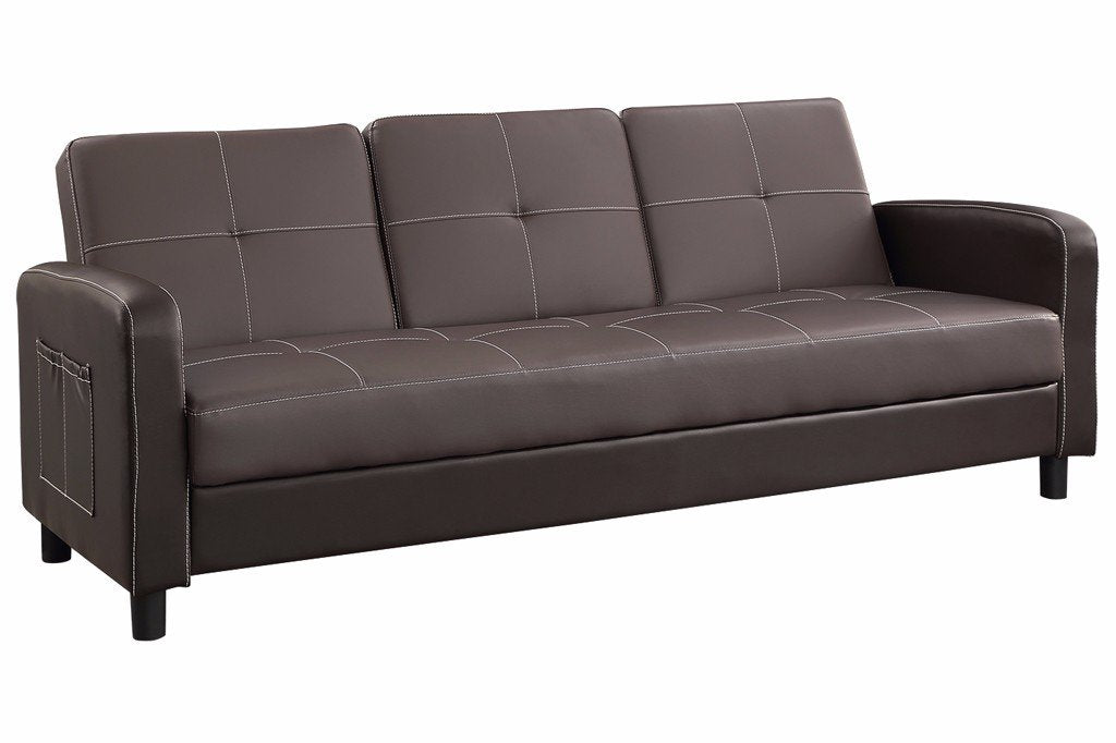 Tampa 3 Seater Stitching Leather Sofa Bed - Ash Grey (12473903443)