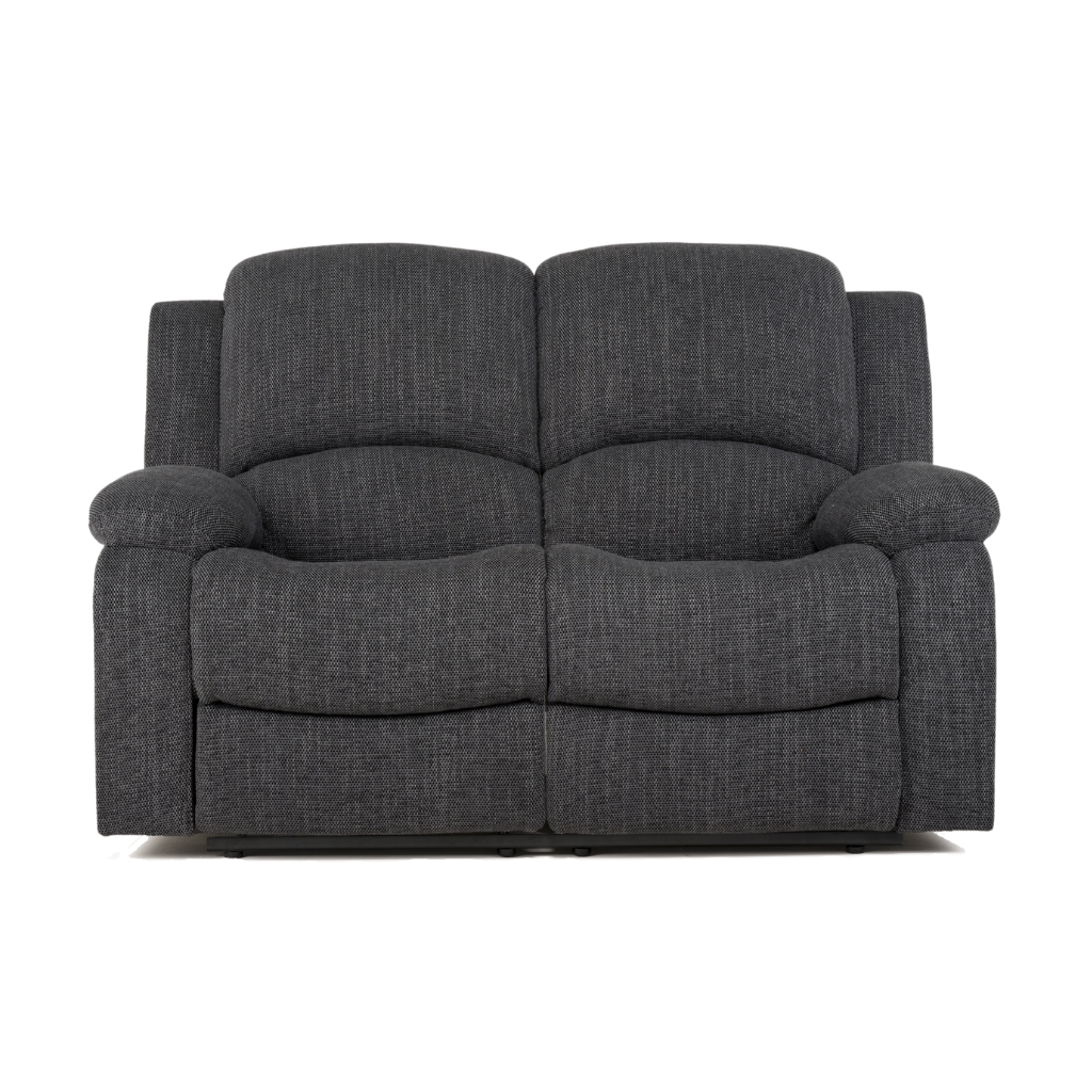 black 2 seater recliner sofa front view