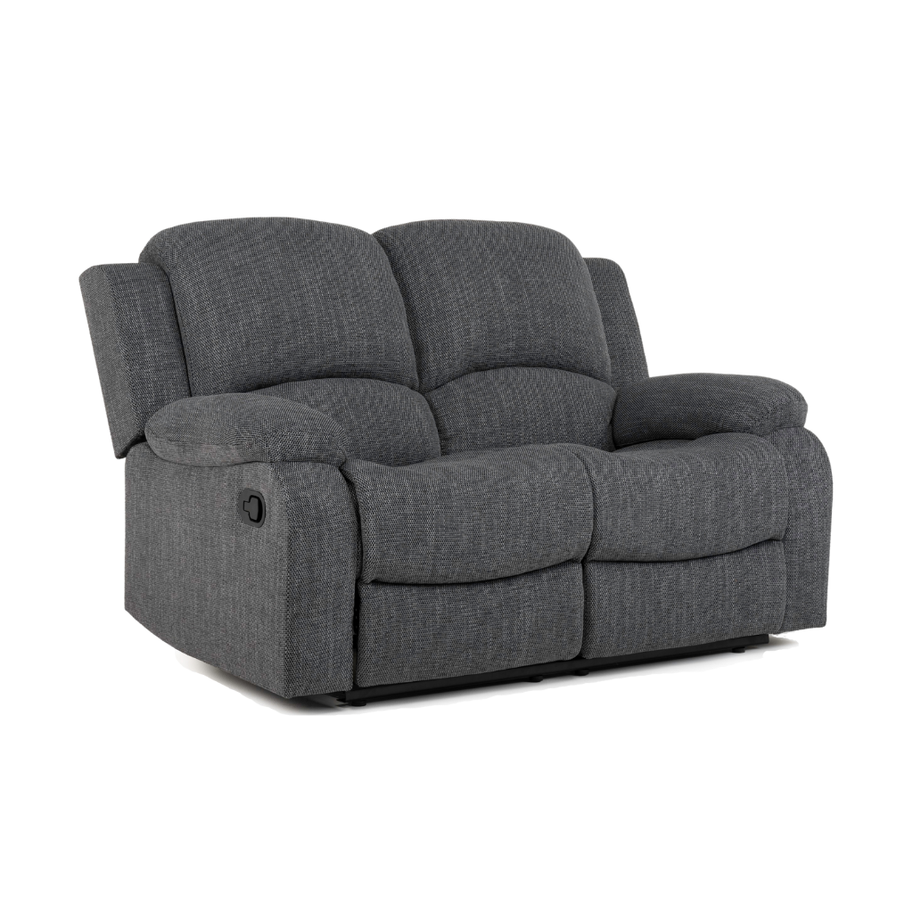 black 2 seater recliner sofa slant view