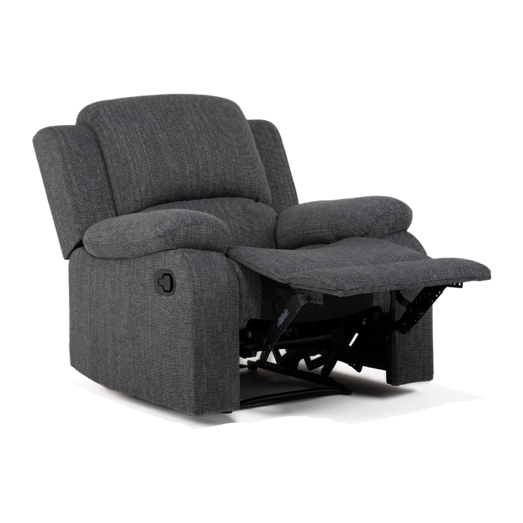 black recliner armchair sofa fold out console