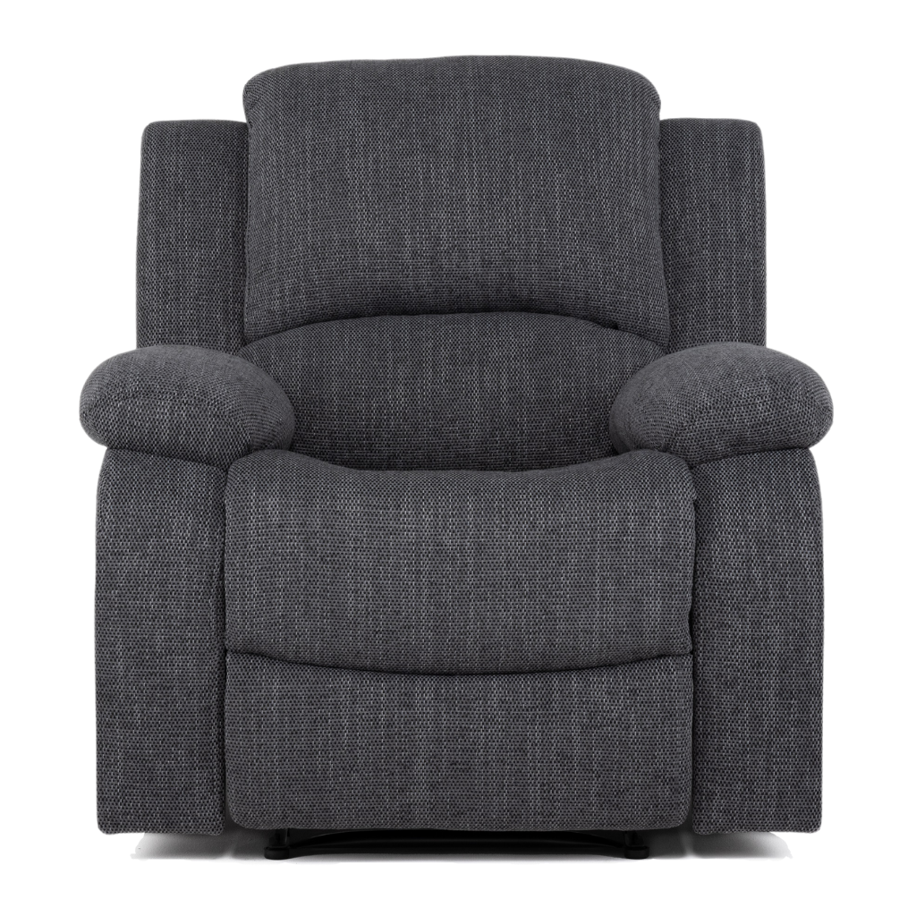black recliner armchair sofa front view