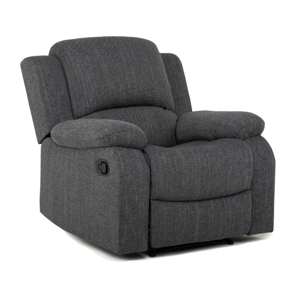 black recliner armchair sofa slant view
